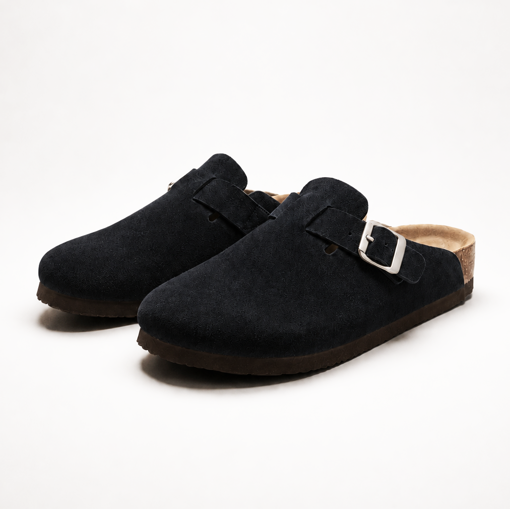 Suede Clogs – Black