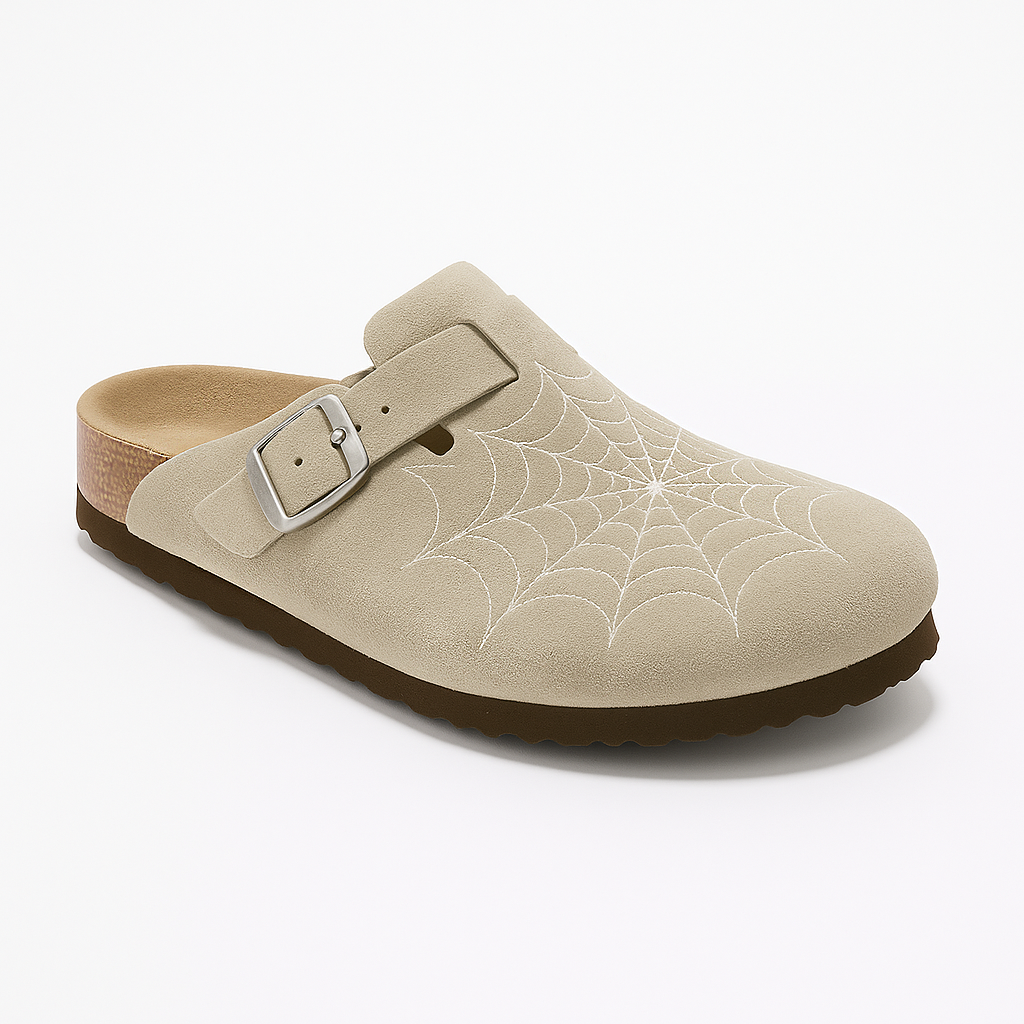 Spider-Web Clogs – Taupe