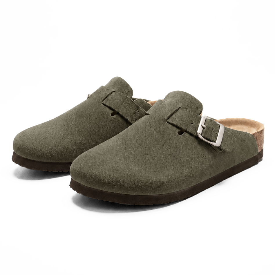 Suede Clogs – Green