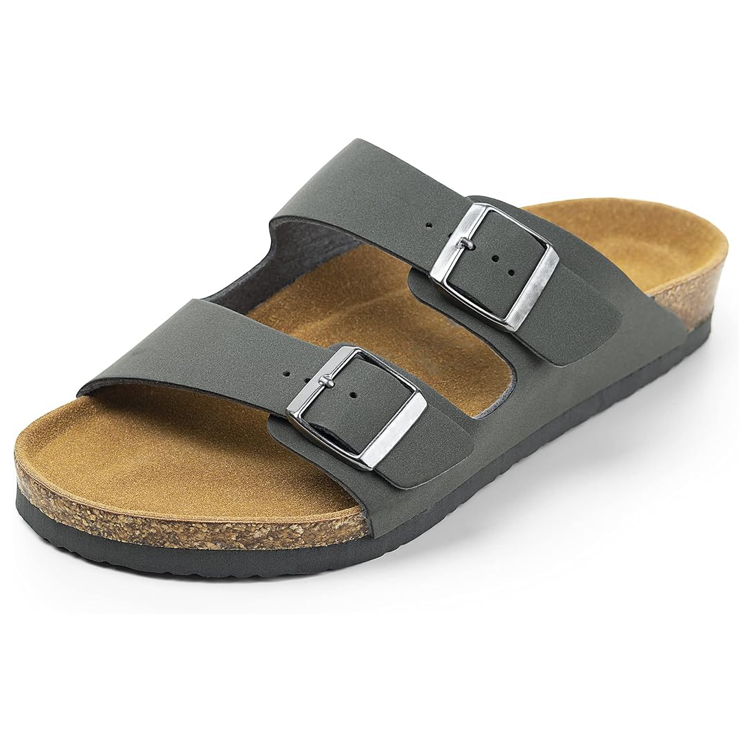 Double Strap Sandals – Dark Grey