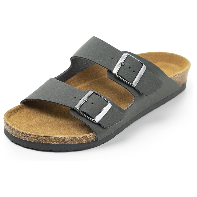 Double Strap Sandals – Dark Grey